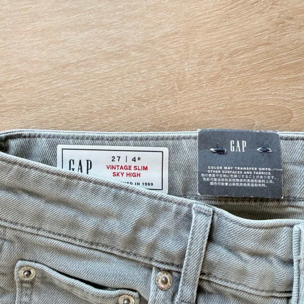 NEW Gap Vintage Slim Sky High 27 Jeans Gray - Picture 5 of 10
